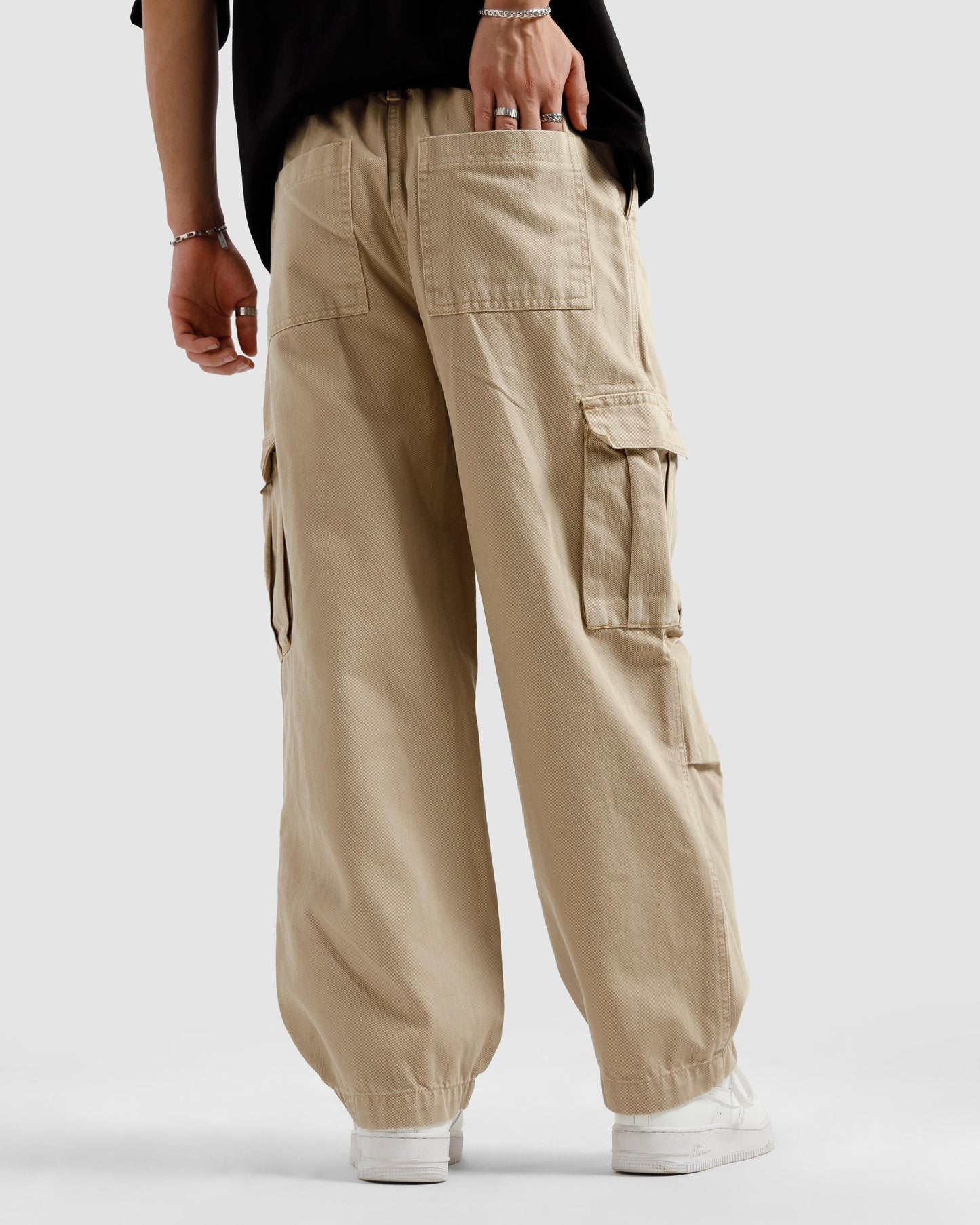 BEIGE WIDE LEG CARGO