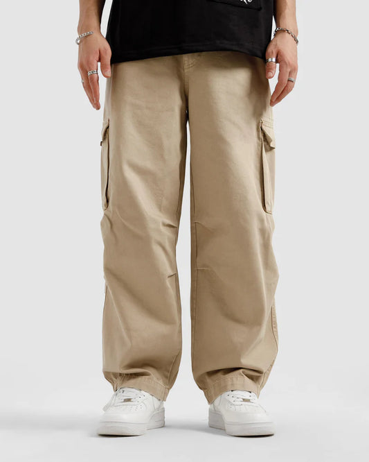 BEIGE WIDE LEG CARGO