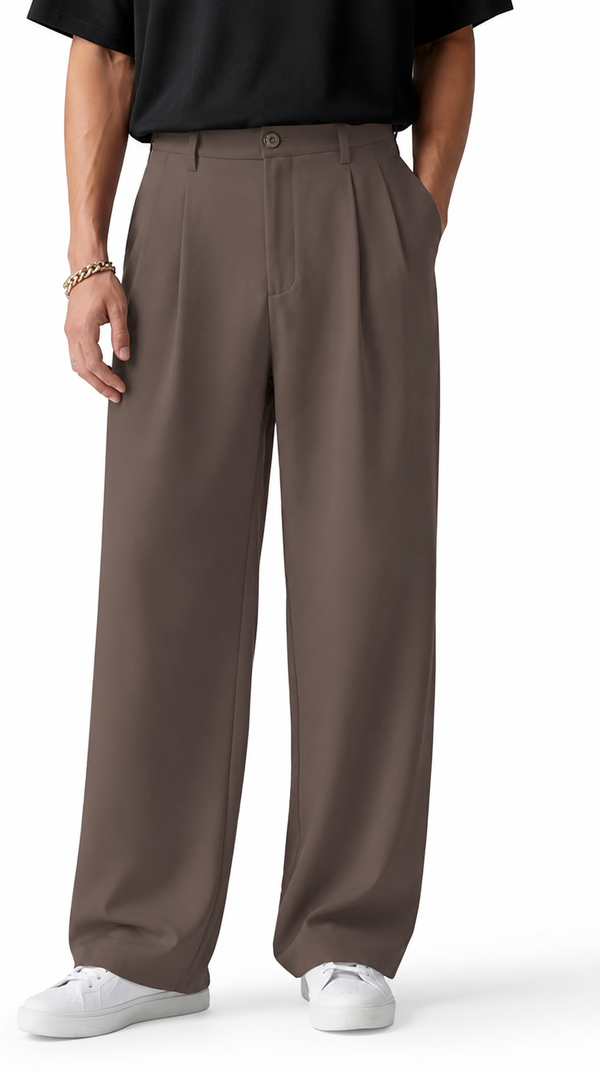 Mens Brown Formal Pants
