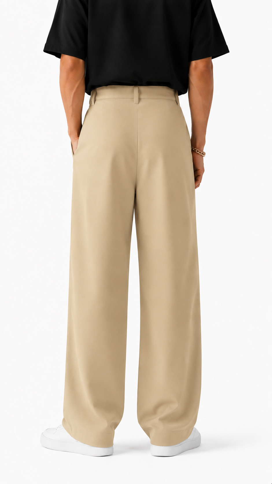 Mens Beige Formal Pants