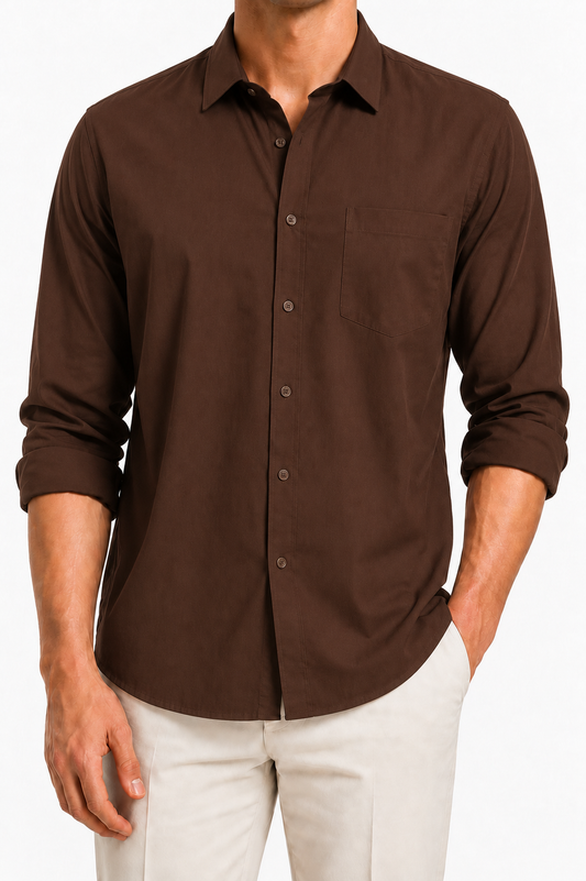 BROWN FORMAL SHIRT