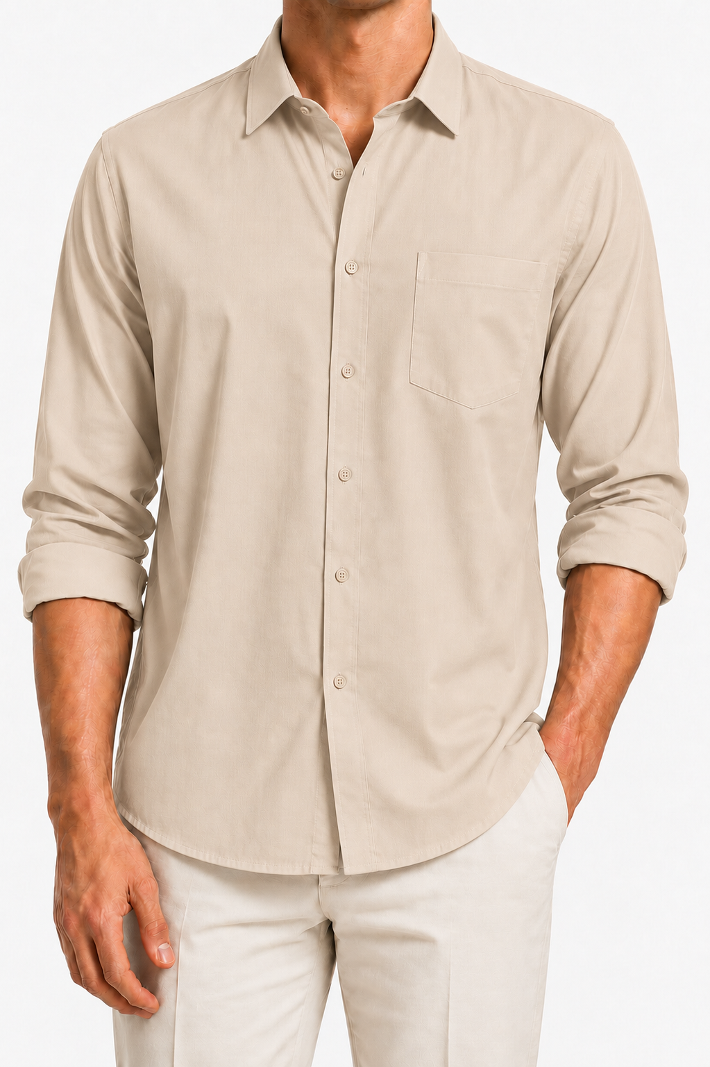 Beige Formal Shirt