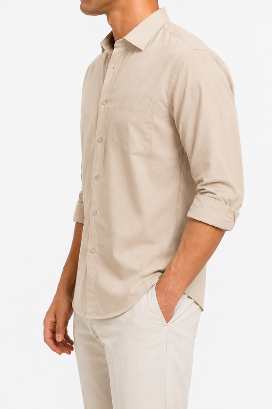 Beige Formal Shirt
