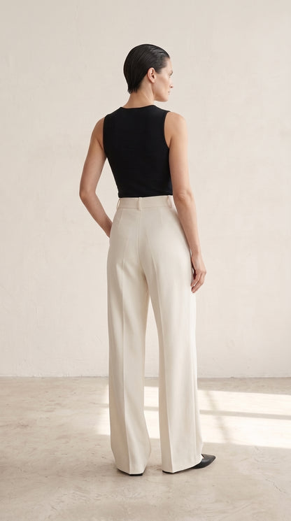 White formal pant — back view