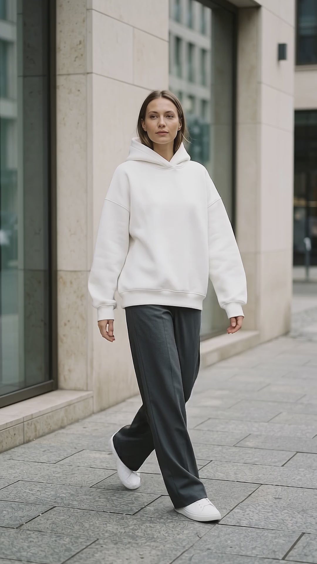 Plain hoodie — model walking video