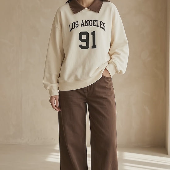 Los Angeles 91 top and brown trouser set — detail video