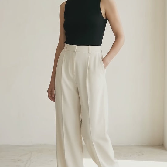 White Formal Pant — close-up detail video