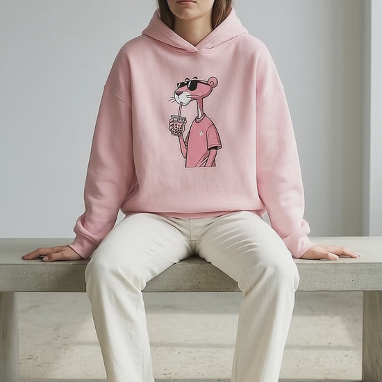 Pink Character Hoodie — close-up detail video