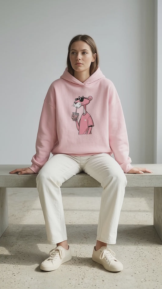 Pink Character Hoodie — close-up detail video