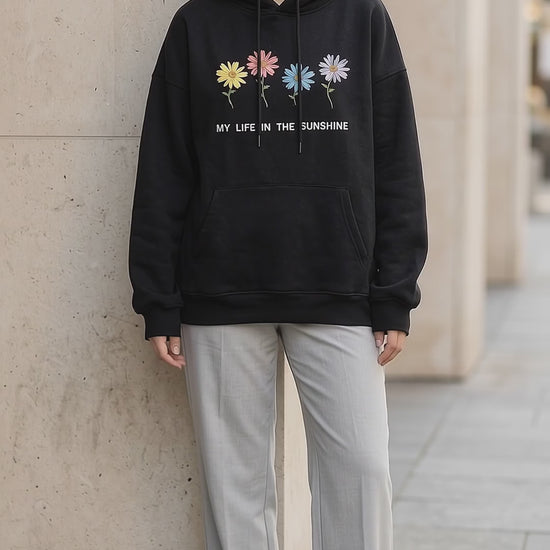 Black Flower Hoodie — close-up detail video